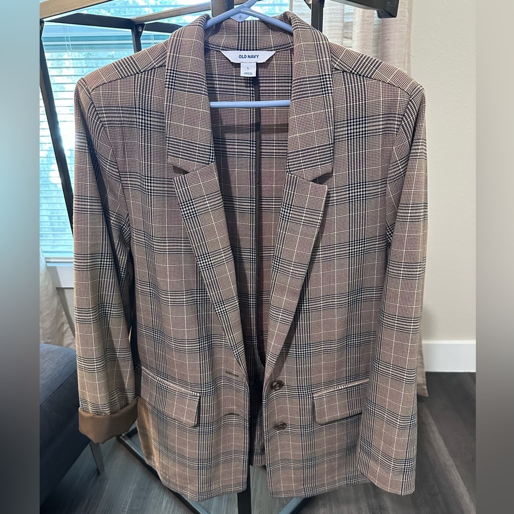 NWT Old Navy Tan Checkered Blazer